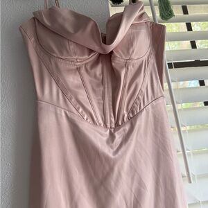Pink Satin Corset Dress